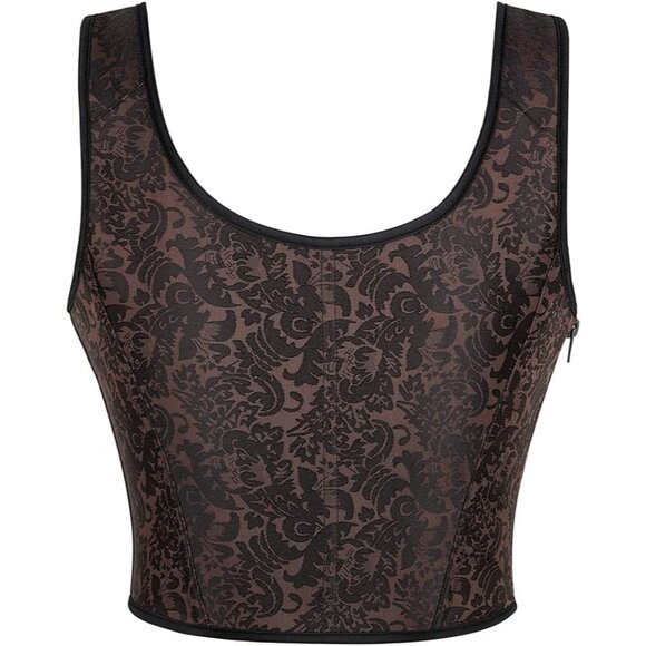 Women's Floral Corset Top Lace-Up Overbust Bodyshaper Size Large - Picture 3 of 7